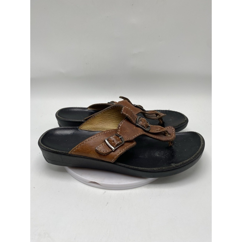 Ana-Tech Sandals Women Size 10 Brown Buckle Thong Strap 4181